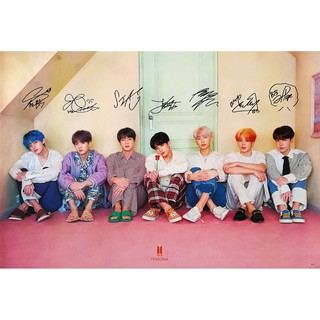 โปสเตอร์ อาบมัน รูปถ่าย บอยแบนด์ เกาหลี BTS 방탄소년단 LOVE Yourself POSTER 14.4"x21" Inch Korea Boy Band K-pop Hip Hop R&amp;B V