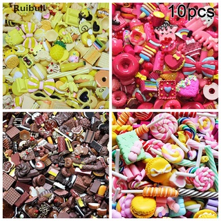 [Ruibull] 10pcs  Mini Play Toy Food Cake Biscuit Donuts Miniature Mobile phone accessories Hot Sale