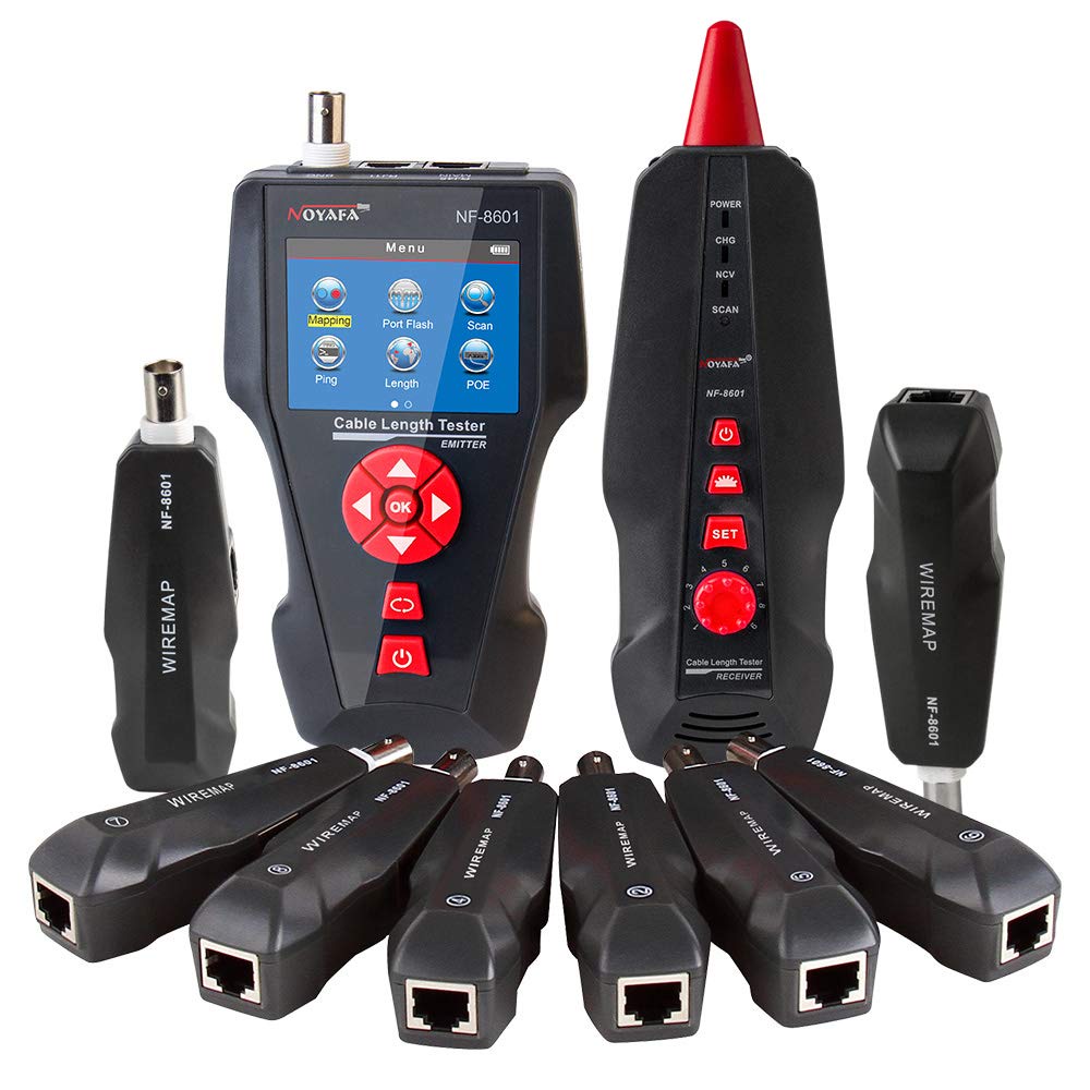 Noyafa (NF-8601W) เครื่องทดสอบสายเคเบิลเครือข่าย TDR สําหรับ Rj11 Rj45 BNC Poe Ping ตัวติดตาม LCD อเนกประสงค์ ราคา ถูกที่สุด ดีลบีเคเค