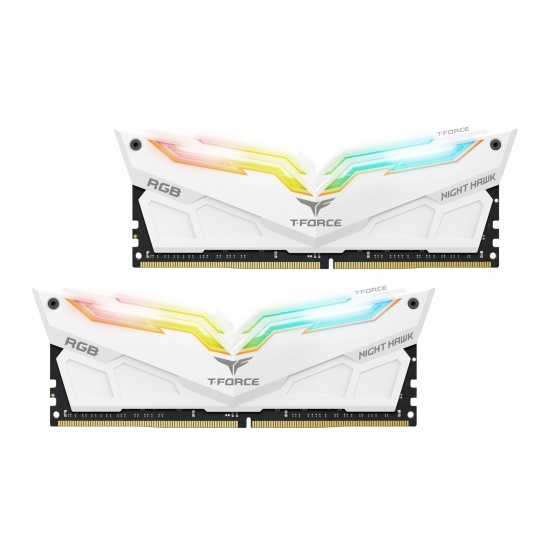 แรม RAM DDR4/3200 T-FORCE NIGHT HAWKE WHITE RGB (8GBx2) 16GB BUS3200 ประกัน LT
