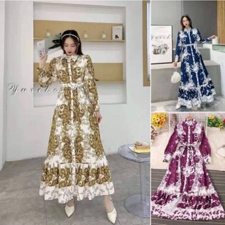 Dress premium gradeผ้าเนื้อดี ลื่นพริ้ว digital screen สีสวยคมชัด เทียบไฮเอน หรูหรา ดูดี มีระดับ