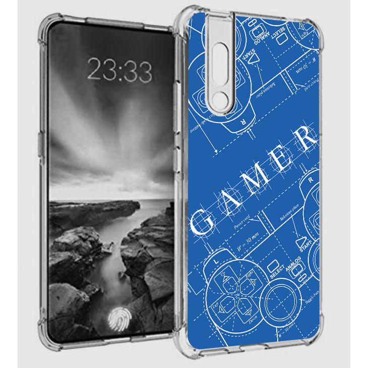 เคส Vivo V15 Pro Anti-Shock Protection TPU Case [Gamer Illustration Blue]