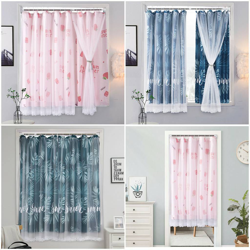 แนะนำ ผ้าม่าน ผ้าม่านหน้าต่าง 2 ชั้น ผ้าม่านโปร่งแสง บังแดด (แถมตะขอตัวC + เชือก) พร้อมส่ง ราคาพิเศษ มีเก็บเงินปลายทาง