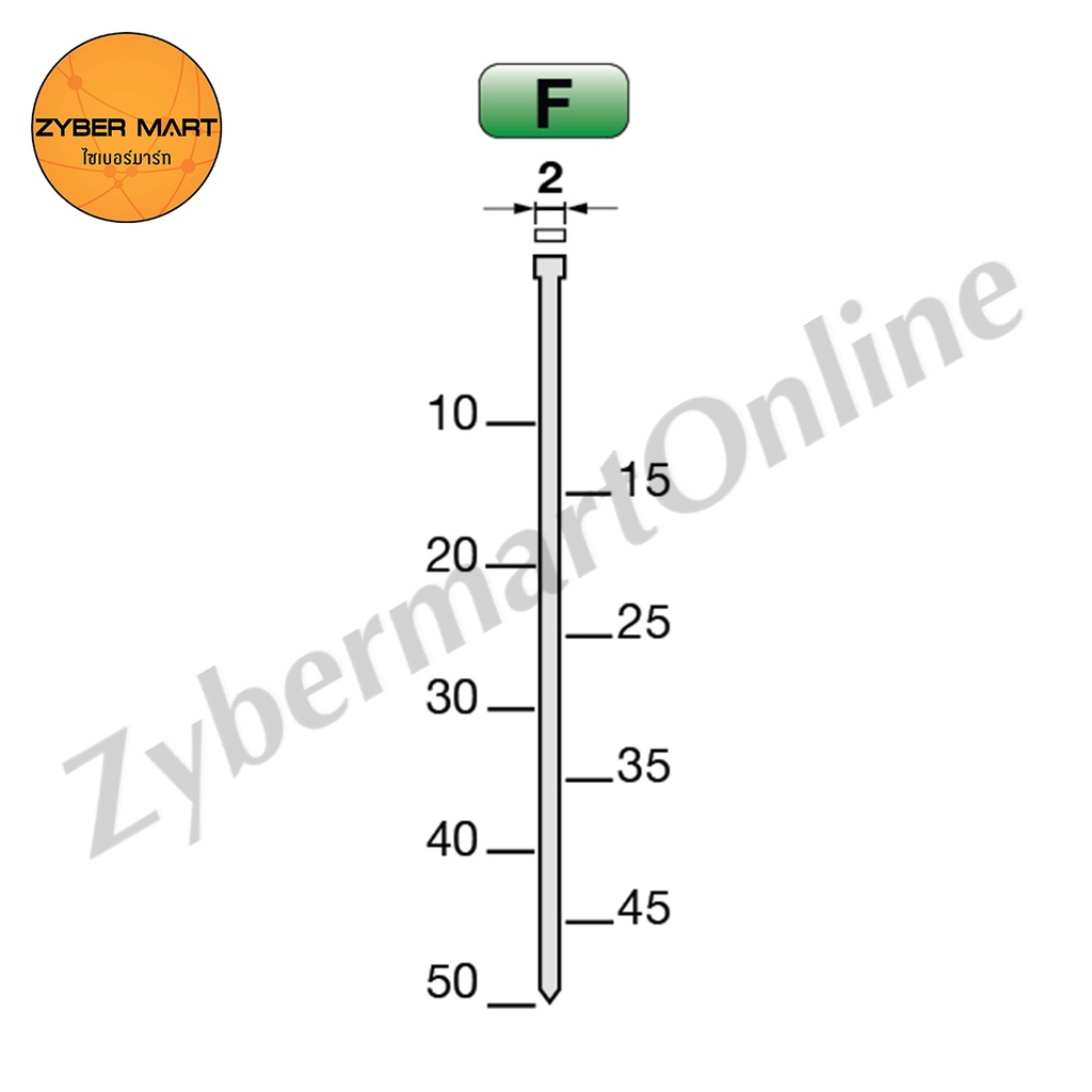HI-TOP ลูกแม็กขาเดี่ยว F10 F15 F20 F25 F30 F35 F40 F45 F50 สำหรับปืนลม F30 และ F50 (กล่องละ 5,000 นัด) [Zybermart] - รูปที่ 4