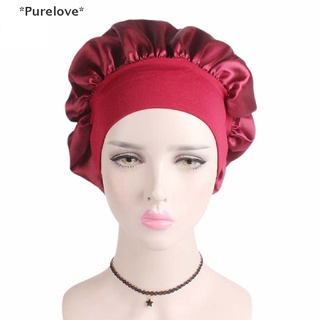 Purelove หมวกคลุมผม ผ้าซาติน สีพื้น สําหรับจัดแต่งทรงผม