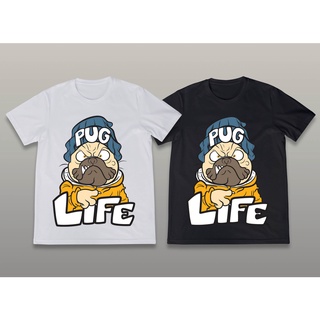 เสื้อยืดสกรีน PUG LIFE  เนื้อผ้าCotton100%  มีครบไซส์ พร้อมส่ง!!!