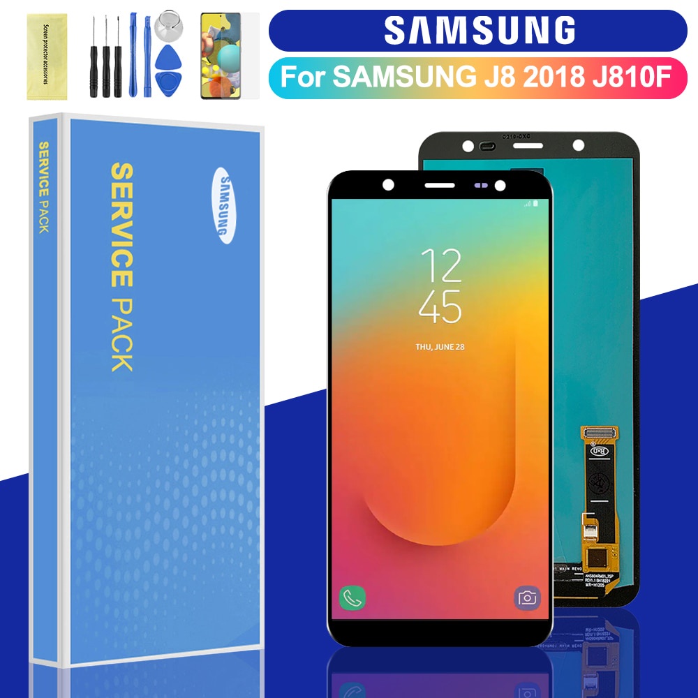 จอแสดงผล Super AMOLED สําหรับ Samsung Galaxy J8 2018 J810 SM-J810 J810M หน้าจอ LCD เปลี่ยนหน้าจอสัมผ