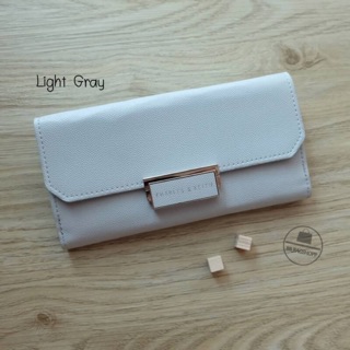 Charles &amp; Keith Push-Lock Long Wallet สีฟ้าอ่อน