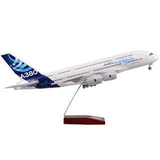 [47CM] โมเดลเครื่องบินต้นแบบแอร์บัส A380 Airbus Airplane prototype Model with LED Light (Touch or Sound Control) Plane