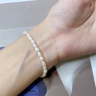 vela.cheeva : *silver925 / pearl bracelet สร้อยข้อมือมุกแท้ ( 16 cm )