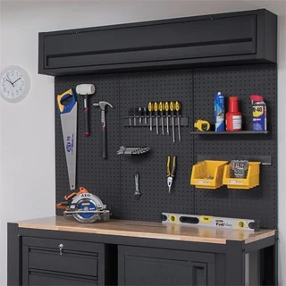 STARKO PEGBOARD รุ่น Peg L สีดำ (60x80 ซม.) แผงเหล็ก แผงแขวน เครื่องมือช่าง จัดเรียงอุปกรณ์ กระดานเหล็ก เพ็กบอร์ด