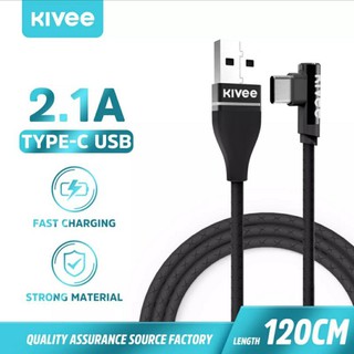 KIVEE สายชาร์จ90° Type C Cabie 2.1a/1m.