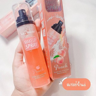 Kiss Beauty Makeup Spray Peach สเปรย์พีช สเปรย์​น้ำแร่หน้าเงา​ เสกผิวใสออร่ากระจาย 110ml.
