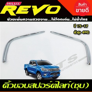 คิ้วขอบสปอร์ตไลท์ 4 WD ยกสูง ชุบโครเมี่ยม (Fog lamp Coverl) รถโตโยต้ารรีโว้ Toyota Revo 2015-2017 (R)