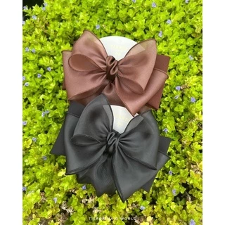 Bow Ribbon satin lace 🎀#โบว์ติดผม #เน็ตผม#กิฟติดผม#แฮร์พีท#คาดผม