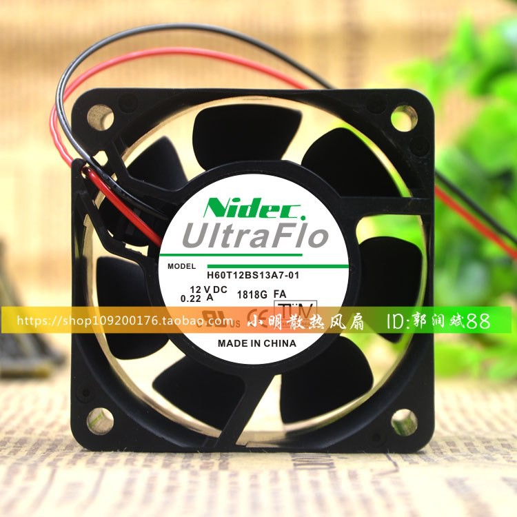 Nidec H60T12BS13A7-01Z90 12V 0.22A Ant S9 พัดลมระบายความร้อนไฟฟ้าอย่างเป็นทางการ 6 ซม.