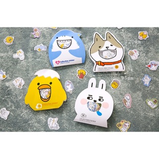 สติกเกอร์ไดคัท รูปกระต่าย/ฉลาม/หมาชิบะ/ลูกไก่ เนื้อกระดาษด้าน