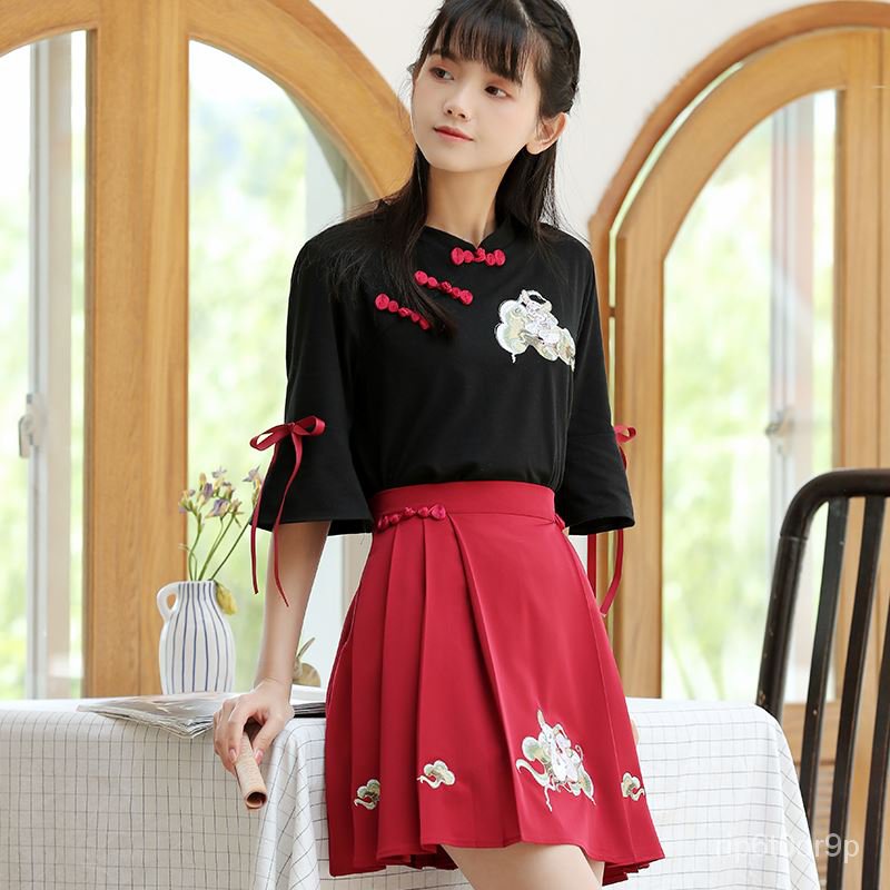 New Mori Girl Japanese Summer Chinese Style Han Yuan Plain Womentt