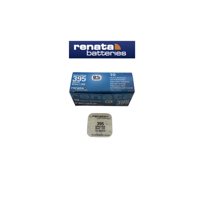 ถ่านนาฬิกา ถ่านกระดุม Renata 395 (SR927SW) Watch Batteries Silver Oxide 1.5V ถ่านสวิส แพคกิ้งเม็ดเดี่ยว ของแท้