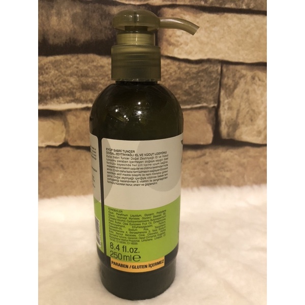 Natural Olive Oil Hand and Body Lotion 250 ml/แบรนด์ Eyüp Sabri Tuncerนำเข้าจากตุรกี / โลชั่นบำรุงผิวน้ำมันมะกอก - รูปที่ 3