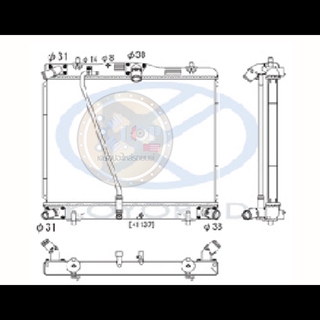 แผงหม้อน้ำ KOYORAD (หม้อน้ำ KOYORAD (MT) HIACE COMMUTER ดีเซล (4ท่อ) (ใบใหญ่) ปี05-12
