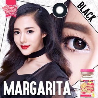 Margarita Black (1) บิ๊กอาย ดำ สีดำ โทนแบ๊ว Kitty Kawaii ค่าอมน้ำสูง Contact Lens Bigeye คอนแทคเลนส์ ค่าสายตา สายตาสั้น