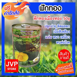 **ส่งฟรี**เมล็ดฟักทองเมืองทอง 50g. ตราภูเขาทอง ปลูกง่าย ติดผลดก เนื้อสีเหลือง เนื้อแน่น เนื้อหนา เนื้อเหนียว