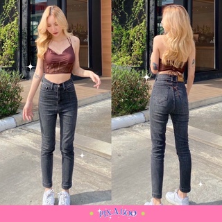 Black Boo Jeans 🖤 กางเกงยีนส์ผ้ายืดเอวสูง ทรงเดฟเก็บทรงสวยมากก ใส่แล้วขาเรียวยาว #Chuu