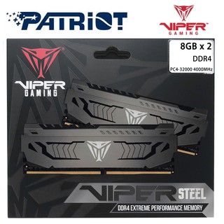 Patriot 16GB (2x8GB) DDR4 Viper Steel 4000MHz CL19  Kit