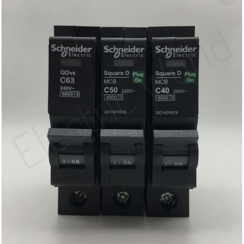 Schneider (1P40A) เซอร์กิตเบรกเกอร์ลูกย่อย QOAvs ชนิด 1Pole 10-63A 6ka   ชไนเดอร์ /Circuit Breaker 6