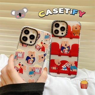 พร้อมส่ง CASETiFY 【Snack Bar Attack&amp; Popcorn Please!】เคสโทรศัพท์ซิลิโคน TPU นิ่ม แบบใส กันกระแทก สําหรับ iPhone 13 Pro MAX 12 11 Pro MAX XR X XS MAX 7 8 Plus