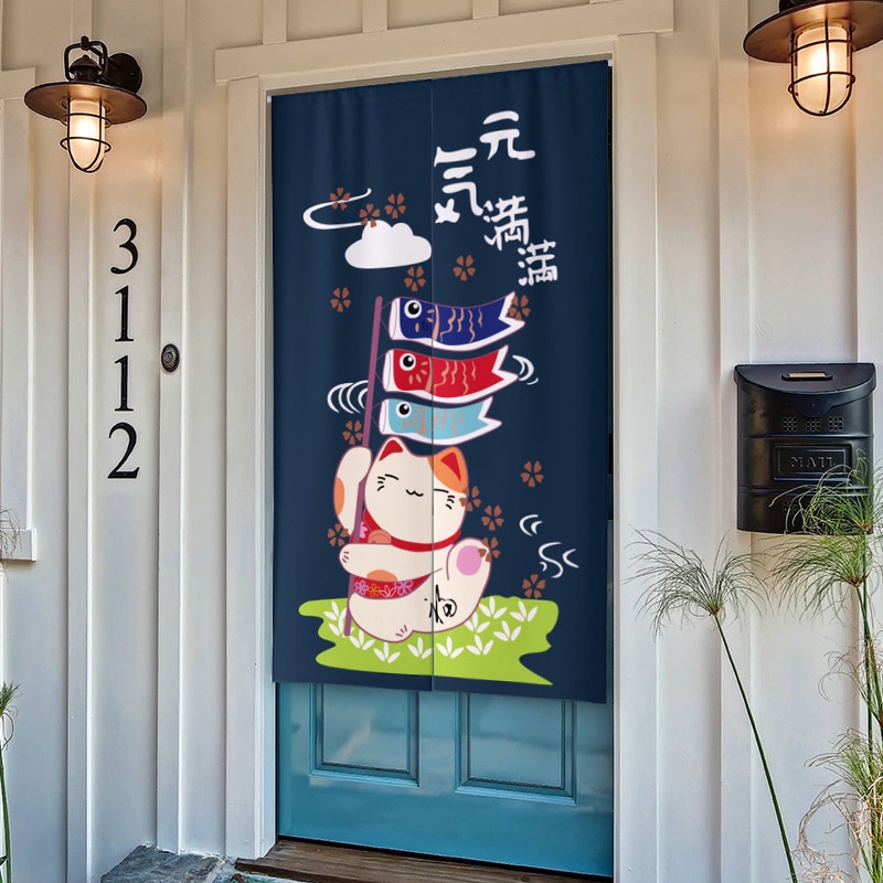แนะนำ ผ้าม่าน ผ้าม่านประตู ผ้าลินิน แบบหนา ลายแมวนําโชค สไตล์ญี่ปุ่น สําหรับตกแต่งบ้าน ห้องครัว ร้านซูชิ ราคาพิเศษ มีเก็บเงินปลายทาง