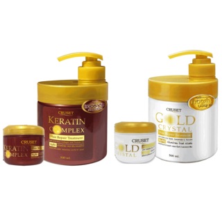 Cruset Gold Crystal &amp; Cruset Keratin Complex Hair Repair Treatment ทรีทเม้นท์ครูเซ็ท 500ml.