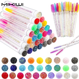 Mikiwi แปรงปัดขนตา ใช้ซ้ําได้ / มาสคาร่าคิ้ว สุ่มสี 10 ชิ้น