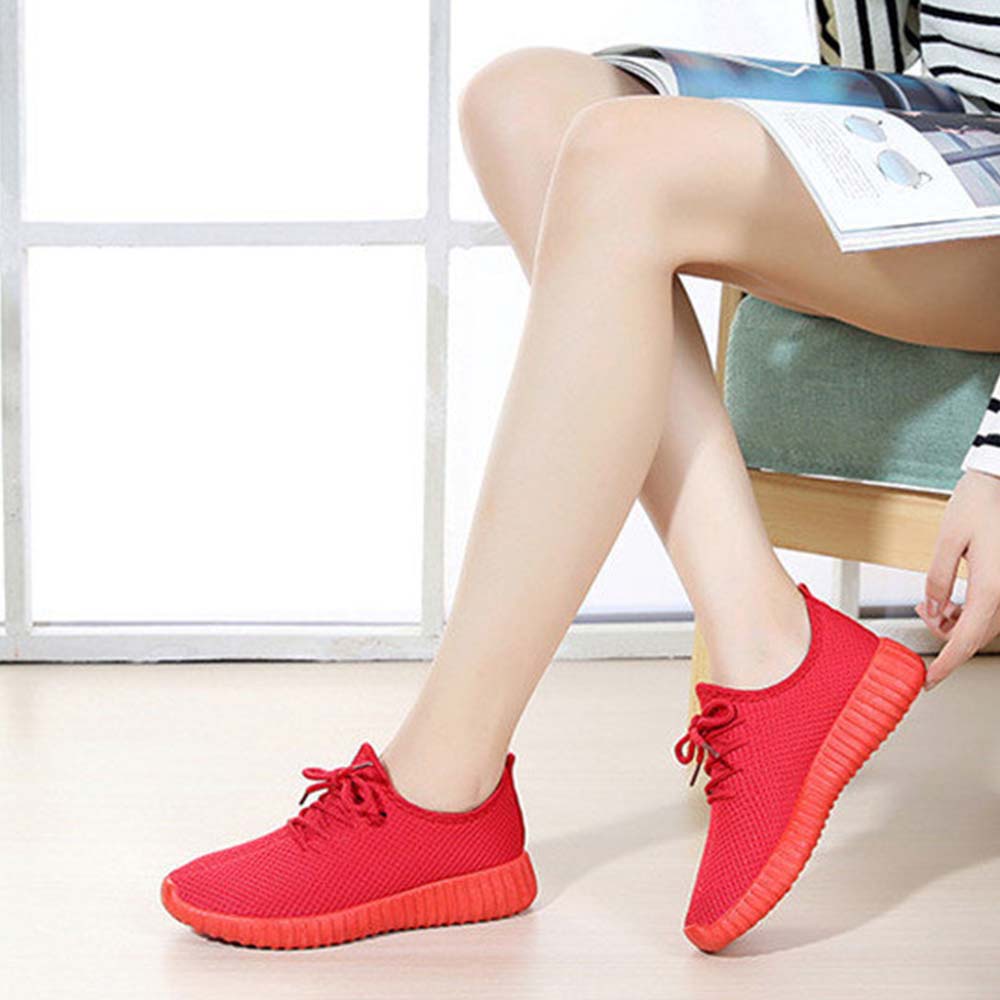 รองเท้าผ้าใบ ทรงสปอร์ต ผ้านิ่ม 2 สี ดำ/แดง มี 6 ไซส์
