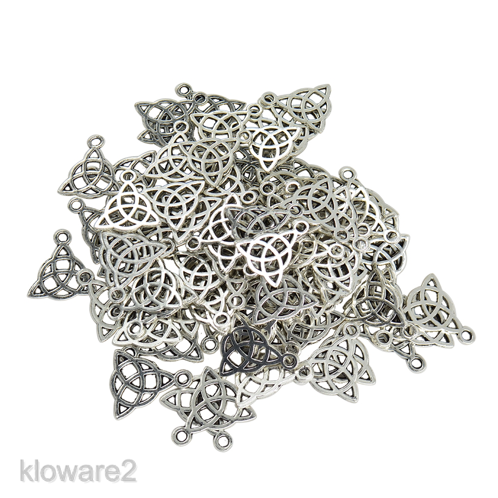 50 ชิ้นทิเบต Triquetra Knot Charms Gothic Wicca Pagan