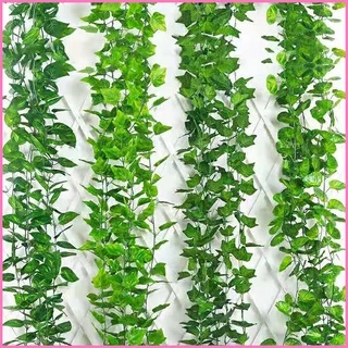 เถาวัลย์ใบไม้ประดิษฐ์ พลาสติก สีเขียว ยาว 2.0 เมตร สําหรับตกแต่งบ้าน