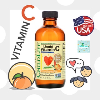 วิตามินเด็ก Childlife Liquid Vitamin C ขนาด 118 mL. (รสส้ม วิตามินซีสำหรับเด็ก)นำเข้าUSA