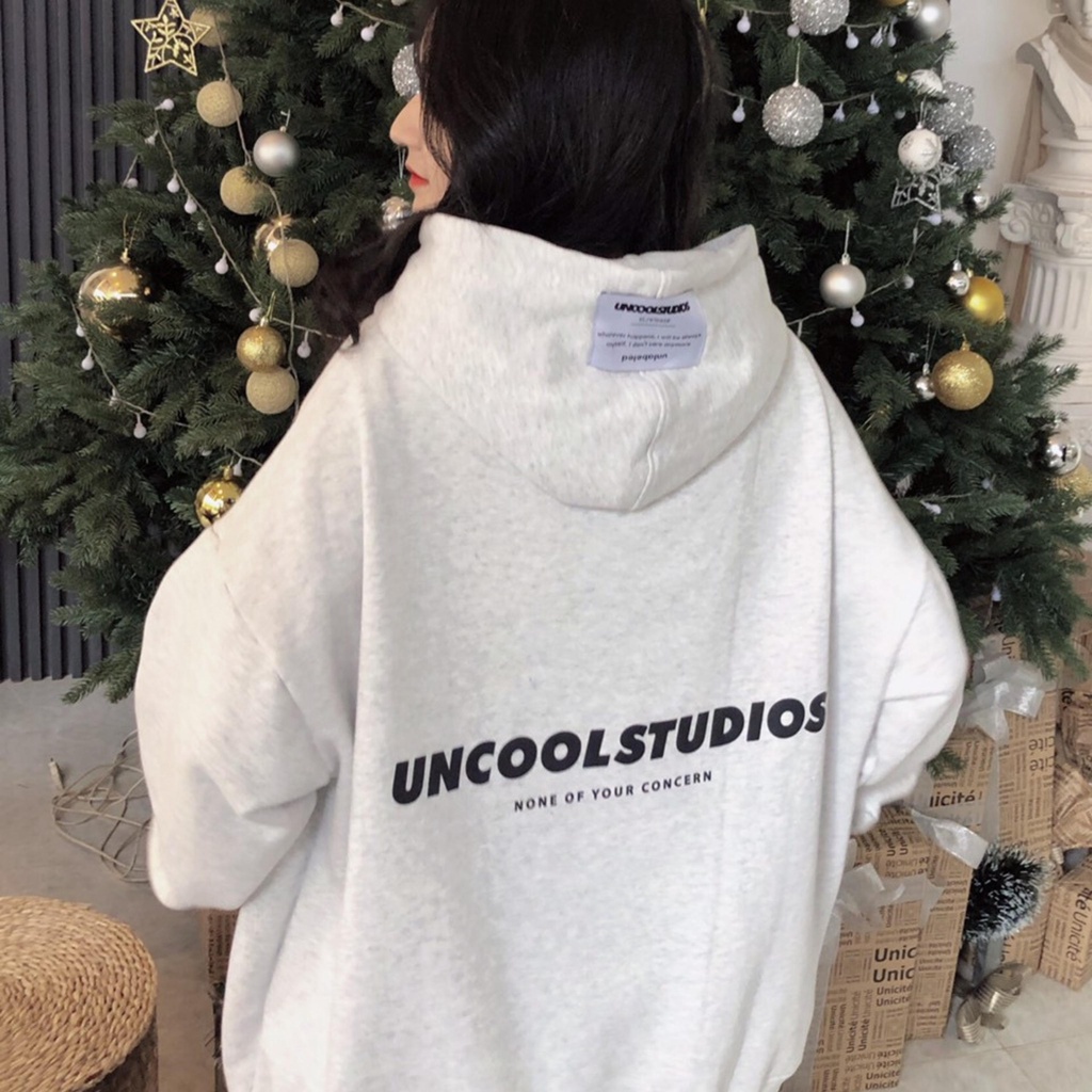 (มีคลิป) DEUNCOOL เสื้อฮู้ดผ้าฟลีซ BASIC ver 1.0 - สีเทาอ่อน - ผ้าฝ้ายเนื้อนุ่ม 100% สําหรับผู้ชายแล