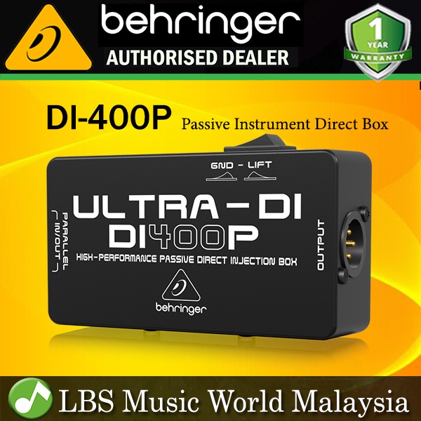 Behringer DI-400P เครื่องมือ Passive ประสิทธิภาพสูง Direct Box (DI400P DI 400P)