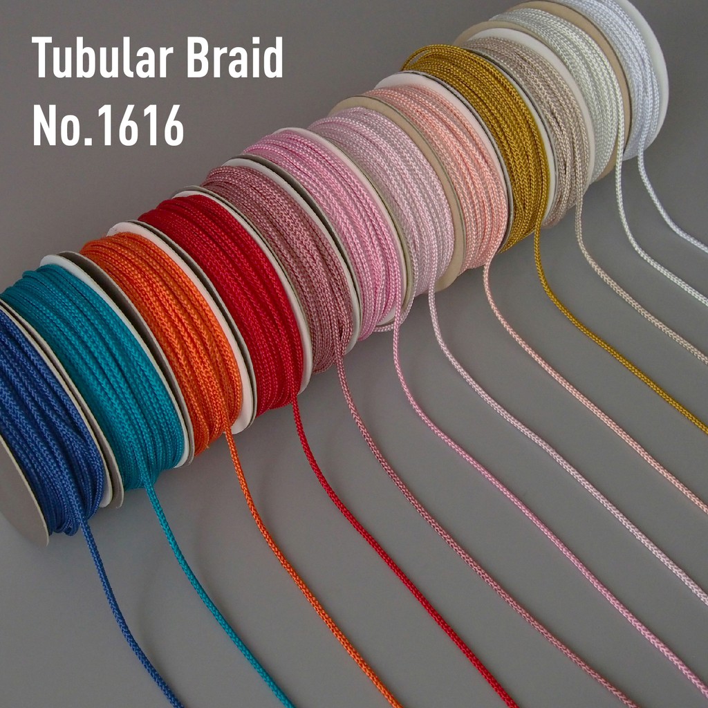 MOMOTARA No. 1616 (ชุดที่ 2) เทปถักกลม Tubular Braid ขนาด 0.3 CM ยาว 36 หลา เชือก เทป diy วัสดุตกแต่ง cord rope