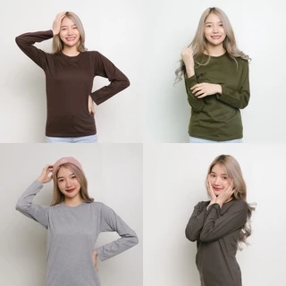 เสื้อแขนยาว เสื้อยืดแขนยาว ชาย-หญิง สีพื้น cottonแท้100% เสื้อยืดราคาส่ง คอกลมแขนยาว