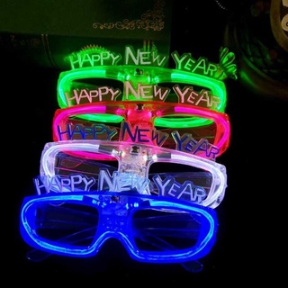 แว่นไฟกระพริบ Happy New Year Flashing LED Eyeglasses (Pack of 4)