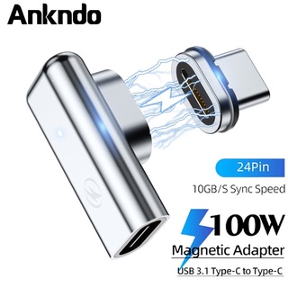 Ankndo อะแดปเตอร์แปลงแม่เหล็ก 24-Pin Type-C 40Gbs USB C PD 100W ชาร์จเร็ว USB 8K HD สําหรับ MacBook