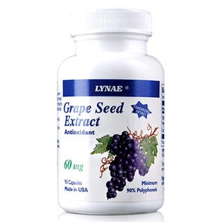 Lynae Grape Seed Extract Vitamin USA สารสกัดจากเมล็ดองุ่น เหมาะสำหรับปัญหาเรื่องสิว ผิวพรรณ 90 แคปซูล ( 1 กระปุก ) อาหาร