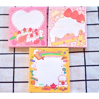 พร้อมส่ง✨แบ่งขาย🍓memopad📝 ลายขนมเค้ก🎂🍰