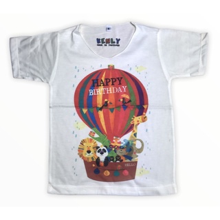 เสื้อยืดลายบอลลูน Happy Birthday ตามภาพ