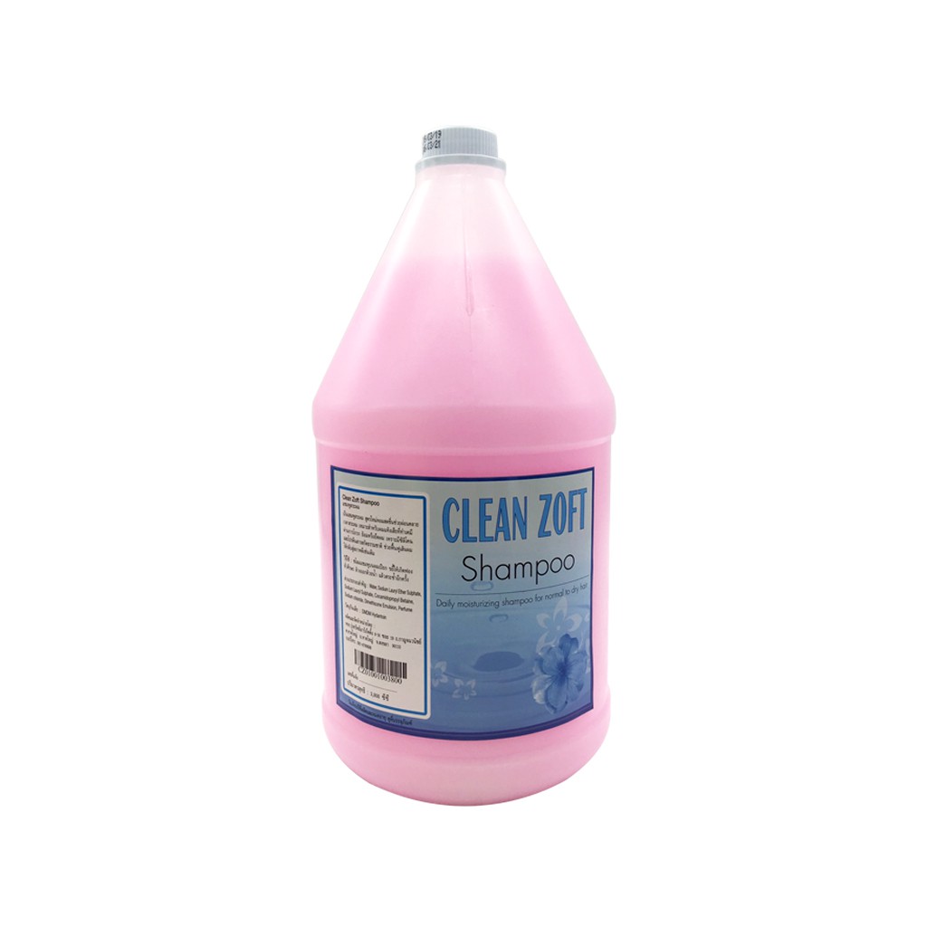 แชมพูสระผม ครีมสระผม ยาสระผม เนื้อครีมสีชมพูมุก ยี่ห้อ Clean Zoft ขนาด 3.8 ลิตร, จำนวน 1 แกลลอน