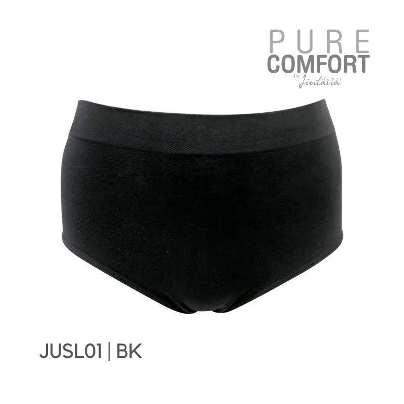 Jintana กางเกงชั้นใน จินตนา รุ่น Pure Comfort รหัส JUSL01 สีดำ กางเกงในผ้าทอ ยืดหยุ่น นุ่ม กางเกงในใส่สบาย ไม่เข้าวิน
