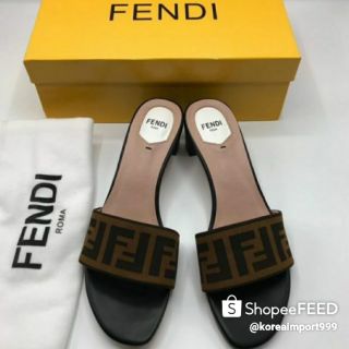 Fendi FF Leather Sandals